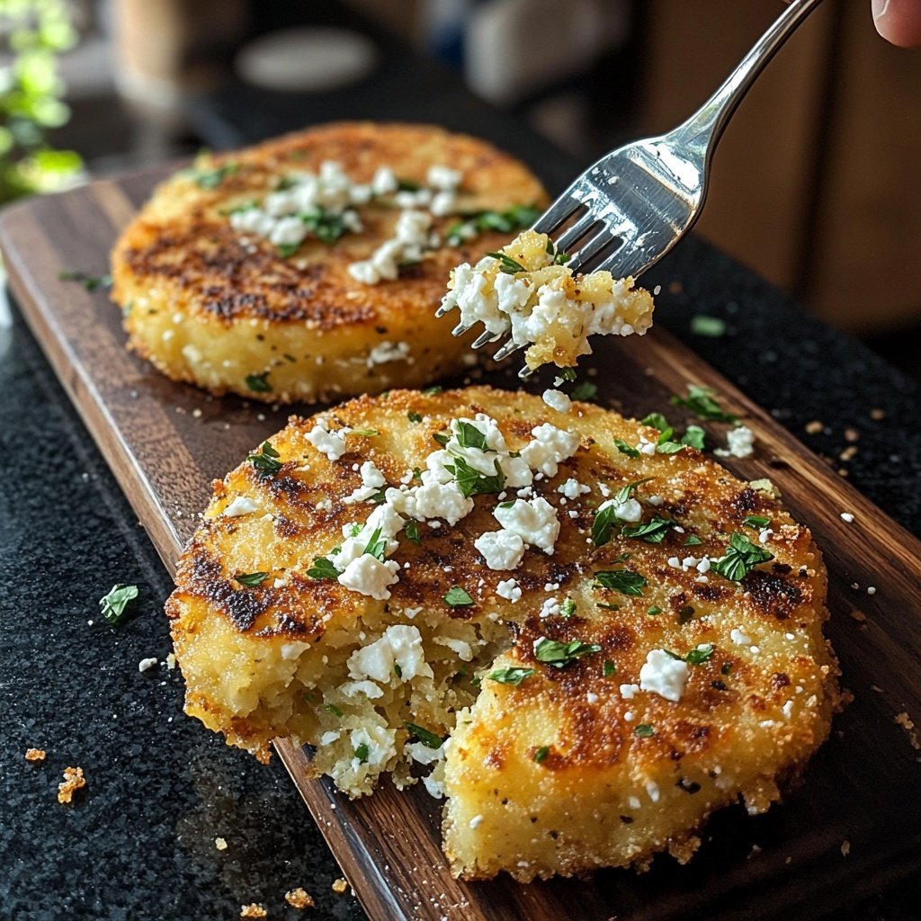 Kartoffelfrikadellen mit Schafskäse