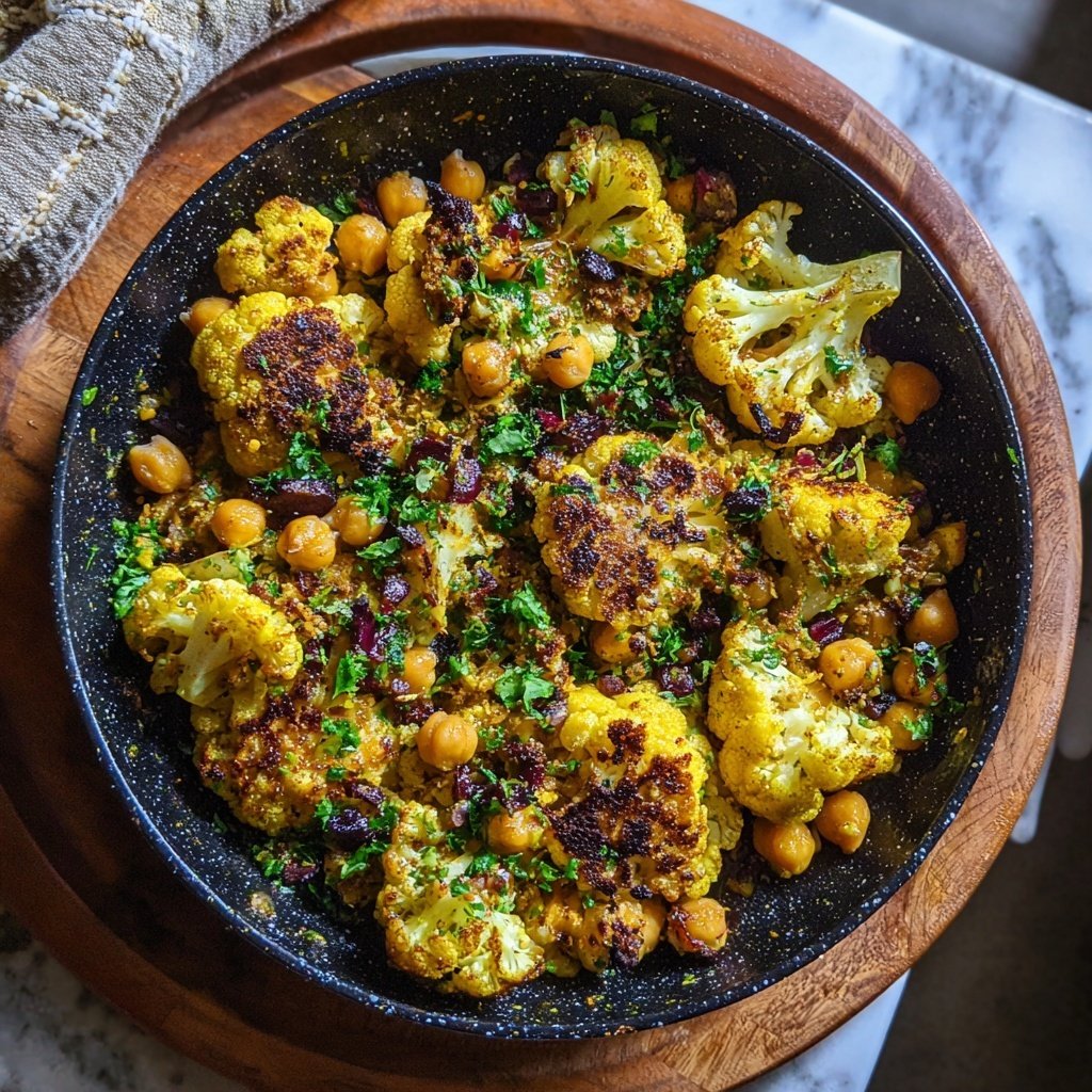 Blumenkohl Kichererbsen Pfanne Orientalisch