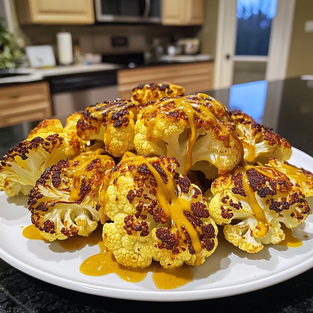 Im Ofen geschmorter Blumenkohl mit Kokos-Currysauce