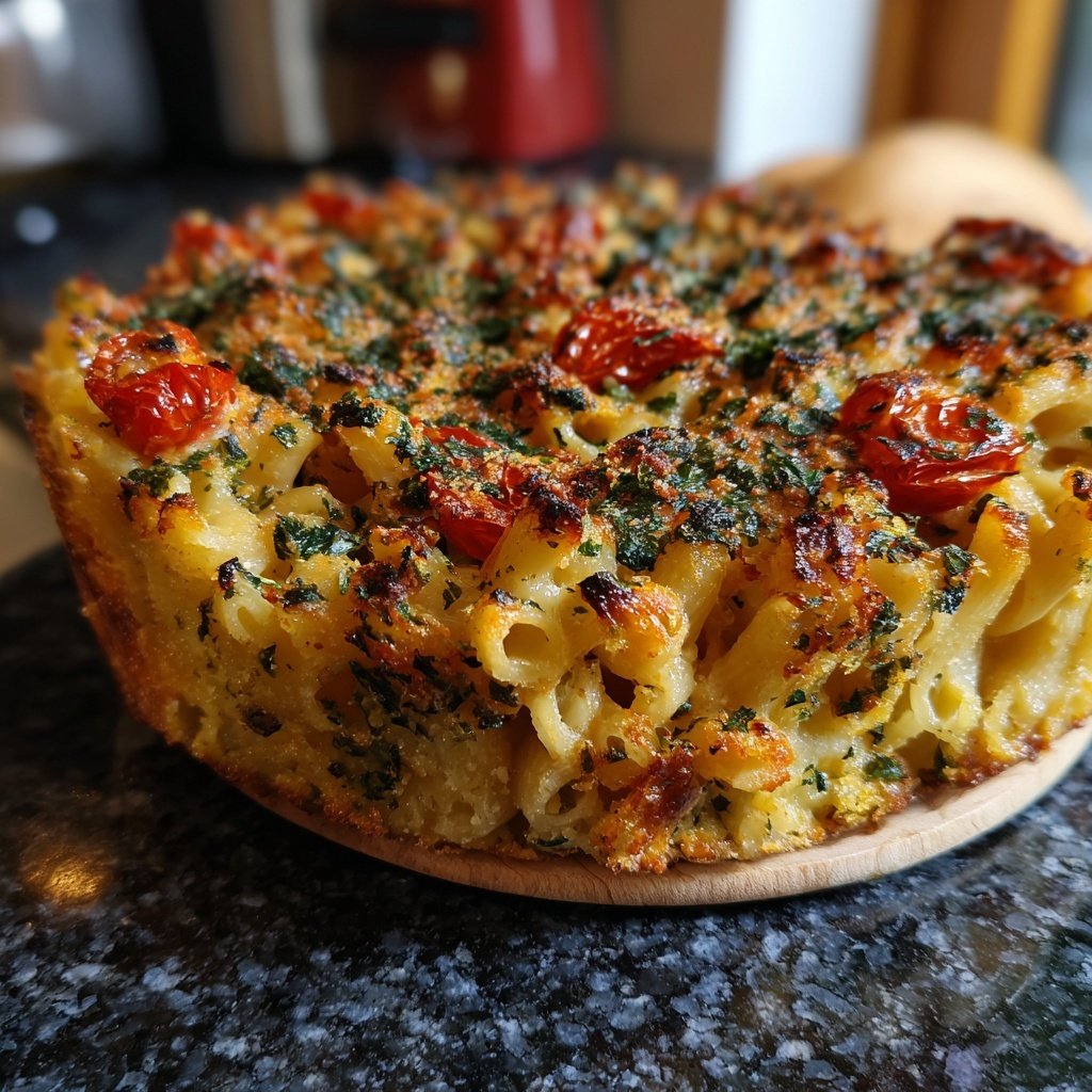 Nudelauflauf mit Tomaten und Kräutern