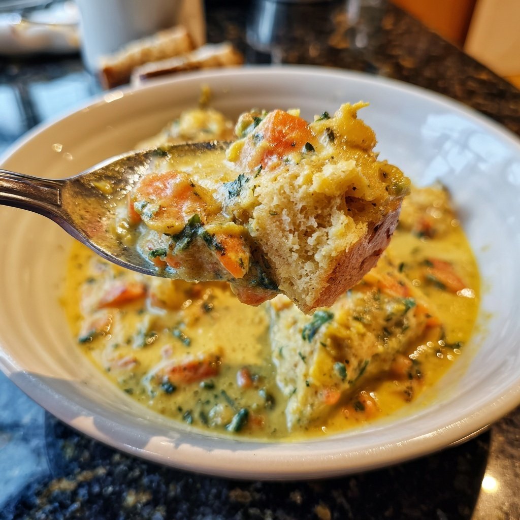 Abendessen mit cremiger Gemüsesauce