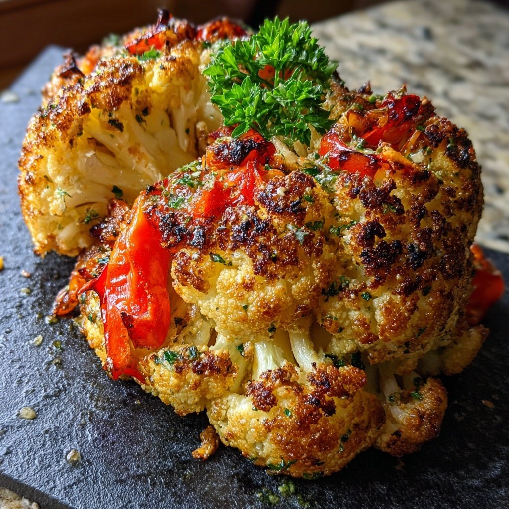 Blumenkohl aus dem Ofen mit Paprika